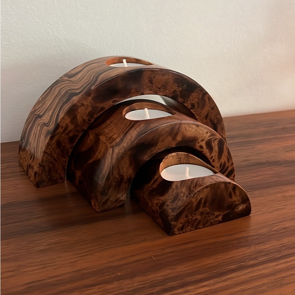 Mango Wood Stackable Tealight Holder